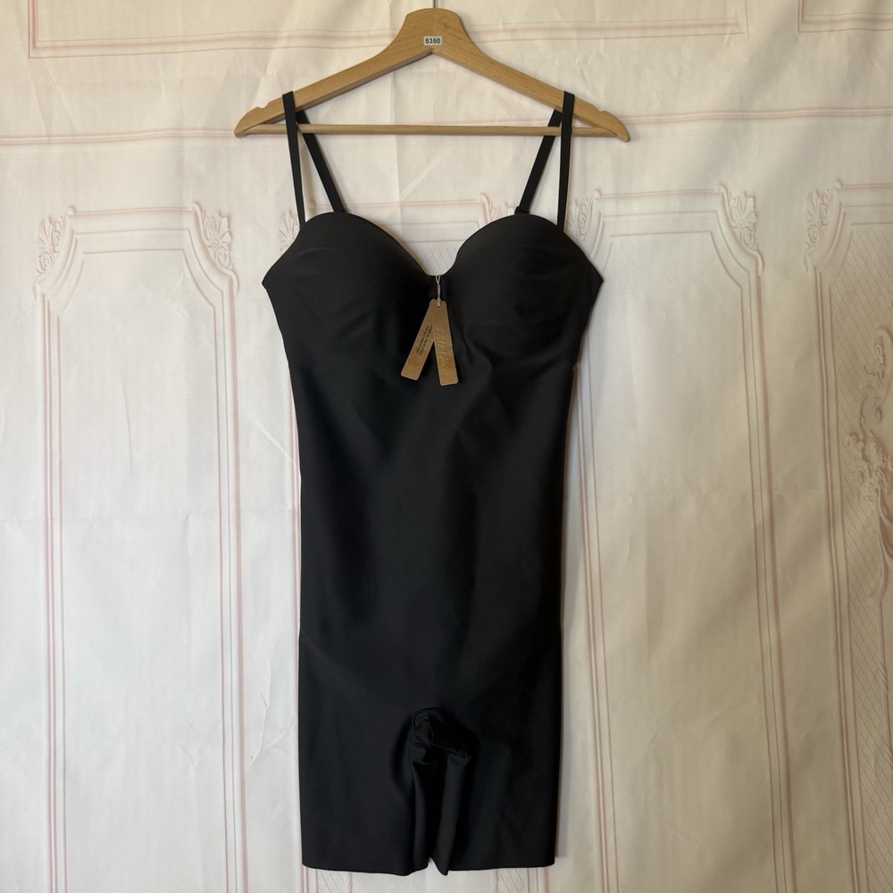 Skims Body CS Underwire Molded Mid Thigh Bodysuit Onyx Black Sz XL NWT $138